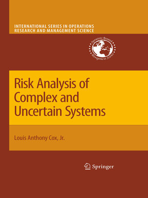 cover image of Risk Analysis of Complex and Uncertain Systems